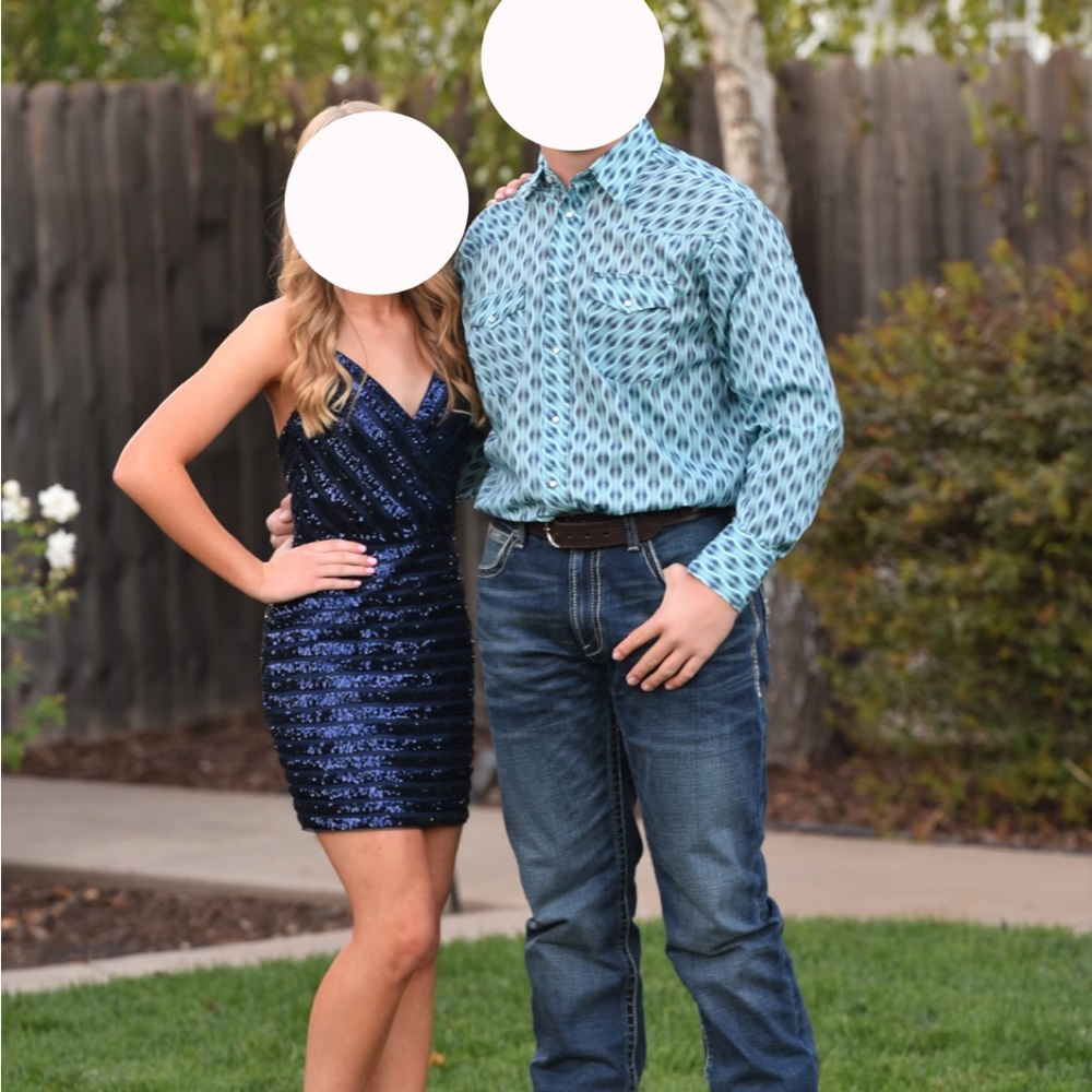 Navy La Femme Mini Dress